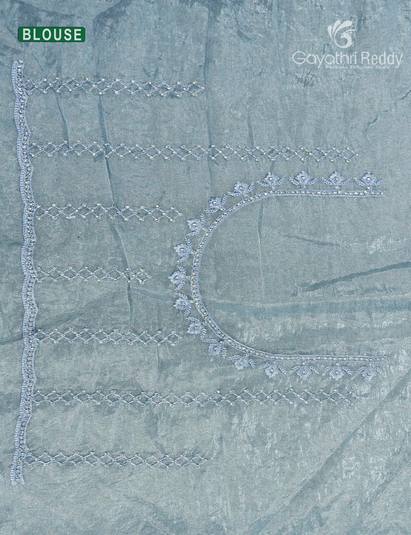 Glass Organza Saree in Powder Blue