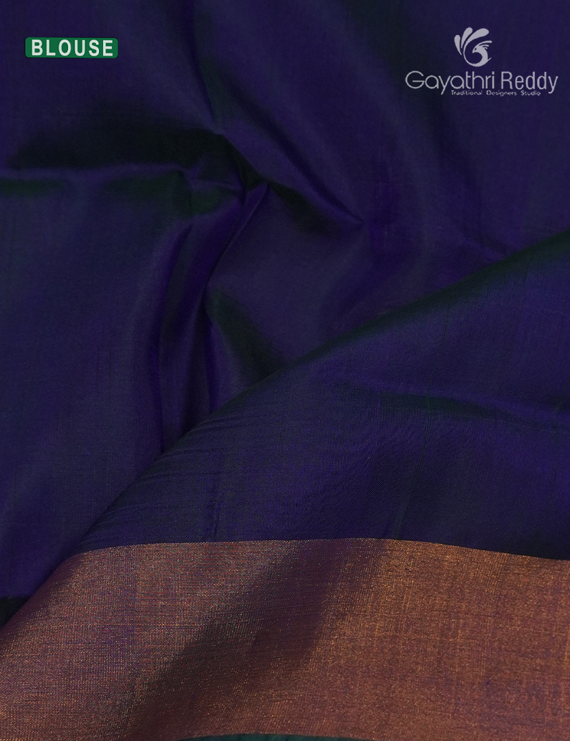 Pure Uppada Silk Saree in Brown and Deep Blue
