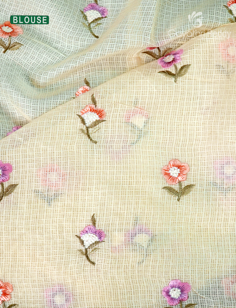 Kota Fancy Saree in Pastel yellow