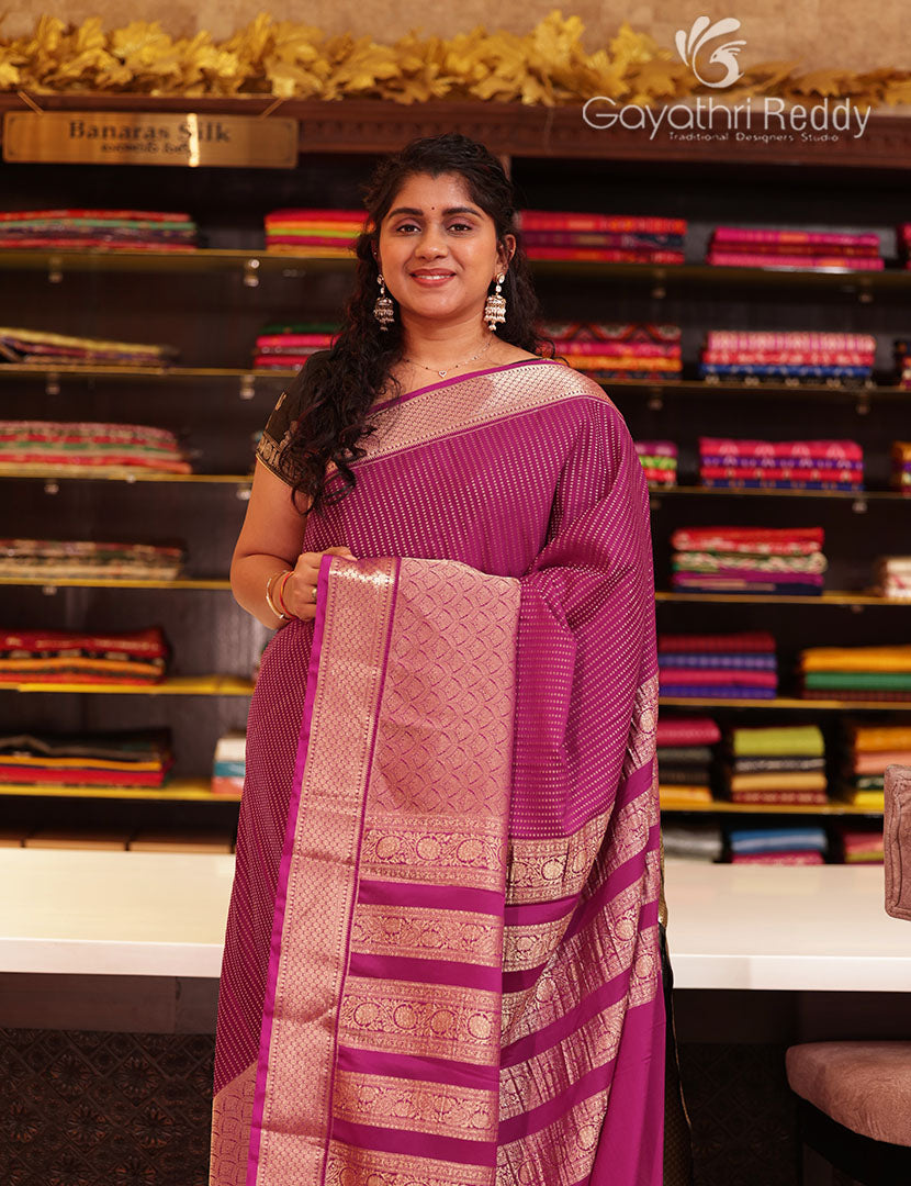 MYSORE CREPE BROCADE SAREE-MCB43