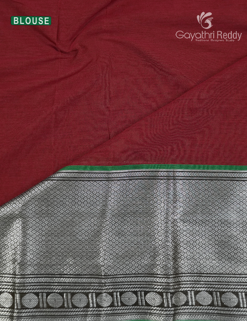 Pure Narayanpet Cotton Saree in Maroon
