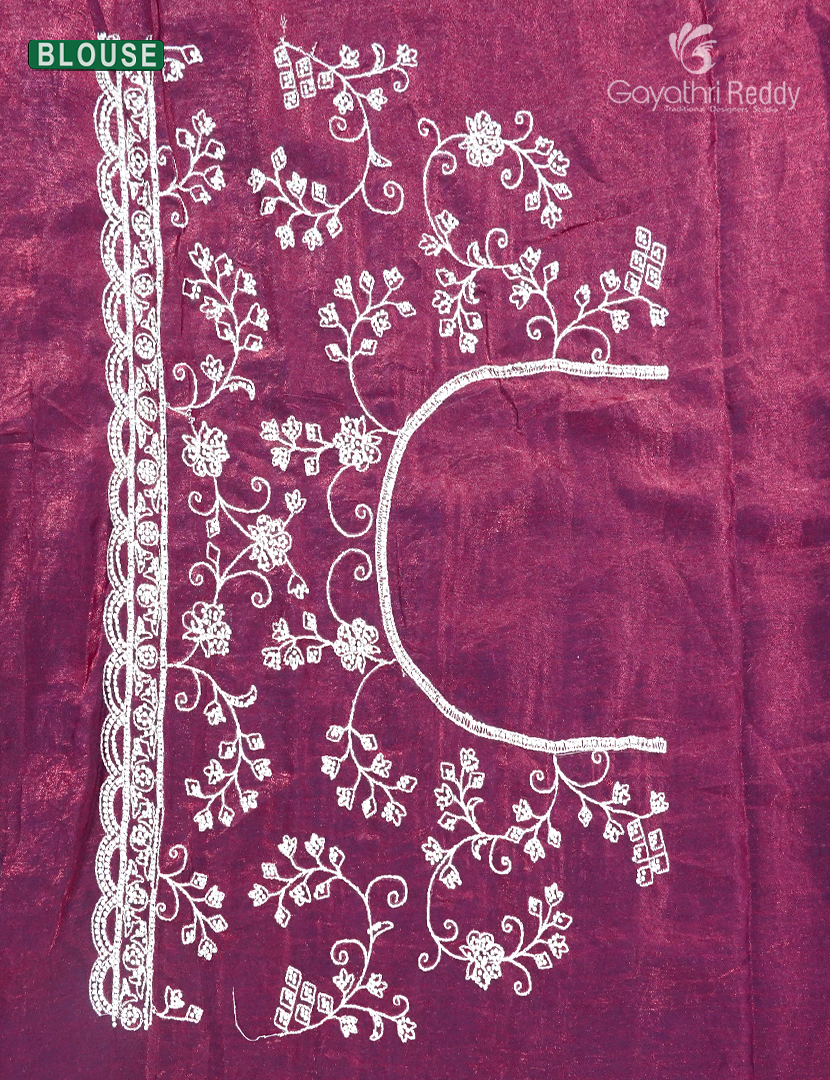 Semi Tissue Fancy Saree in Majenta
