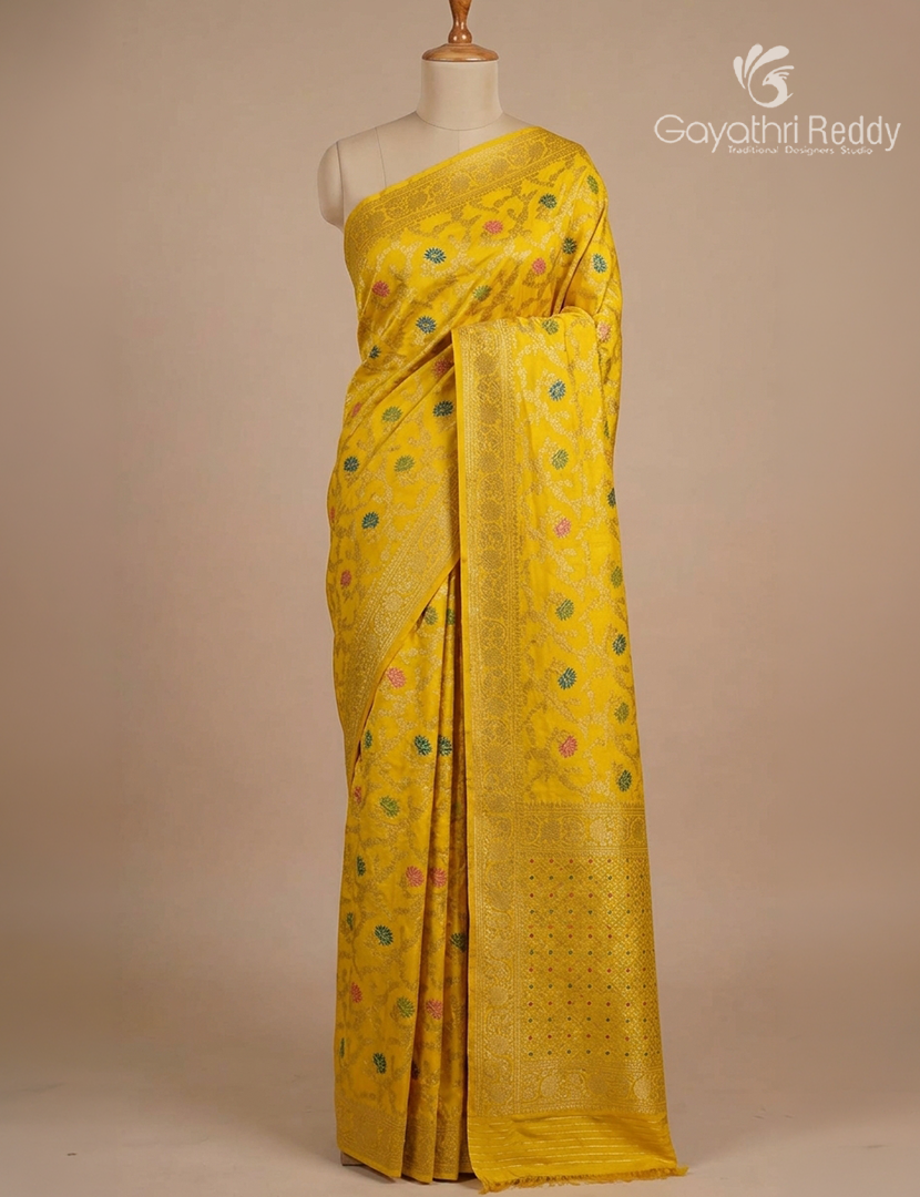 Banaras Georgette Saree in Yellow