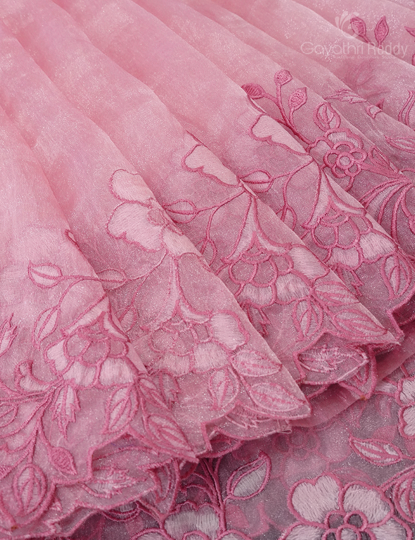 GLASS ORGANZA HAND WORK SAREE-FO701