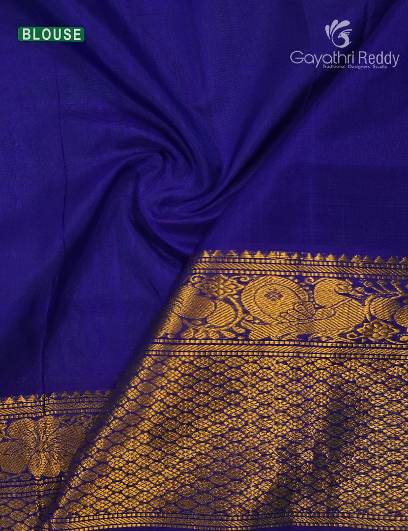Pure Uppada Silk Saree in Green and Blue