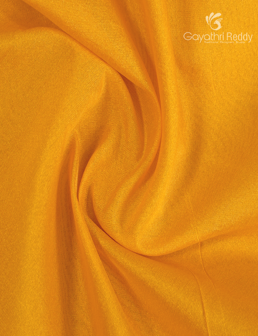 Silk Cotton Saree in Mango yellow and Peach