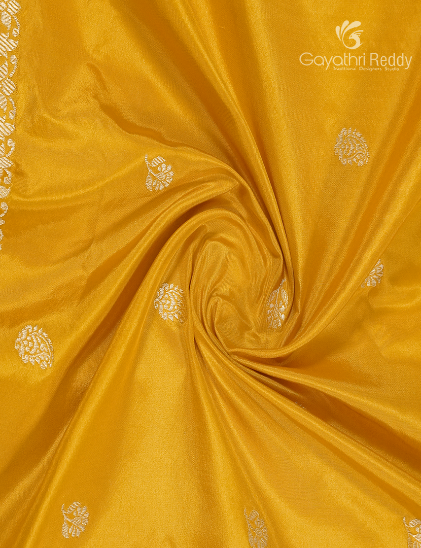 Pure Mashru Silk Saree in Yellow