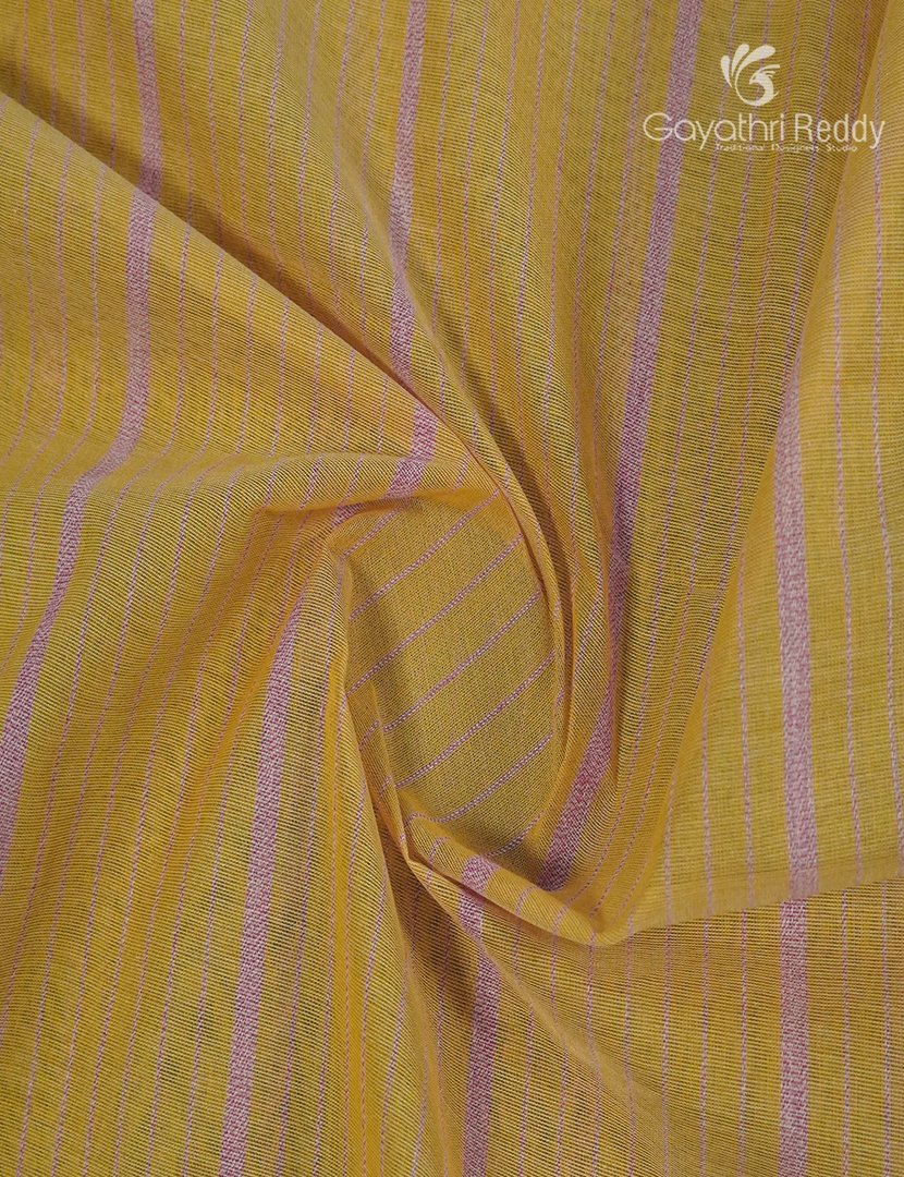 Pure Handloom Cotton Saree in Light mustard and Baby Pink