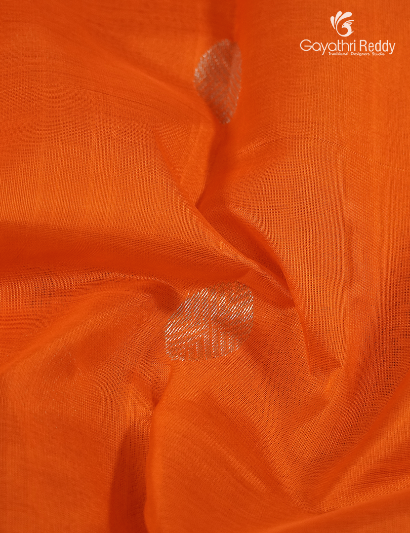 Pure Arani Sico Saree in Orange and Cream