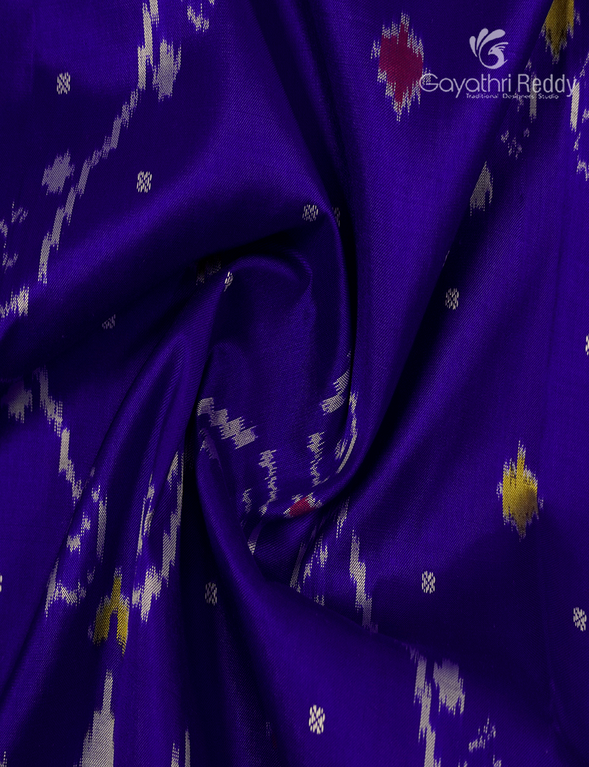 Pure Ikat Silk Saree in Blue