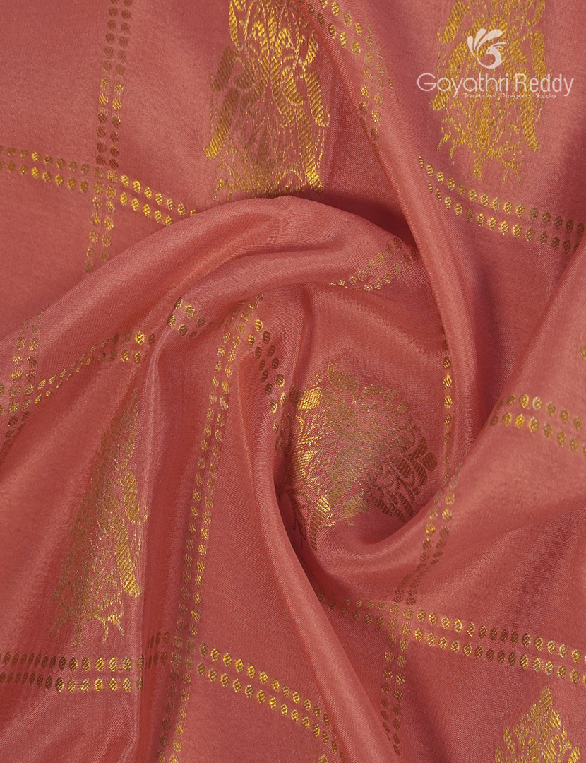 Pure Mysore Silk Saree in Peach