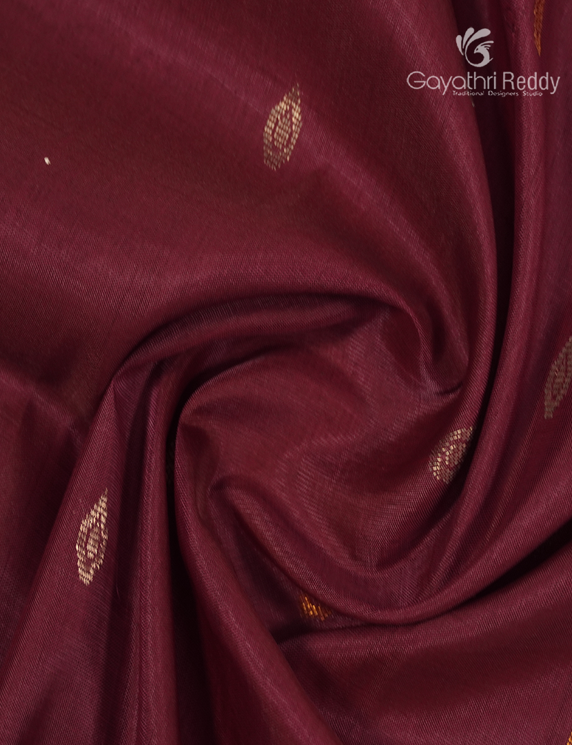 Pure Uppada Silk Saree in Maroon and Yellow