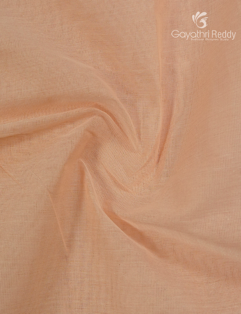 Pure Handloom Cotton Saree in Pastel Peach
