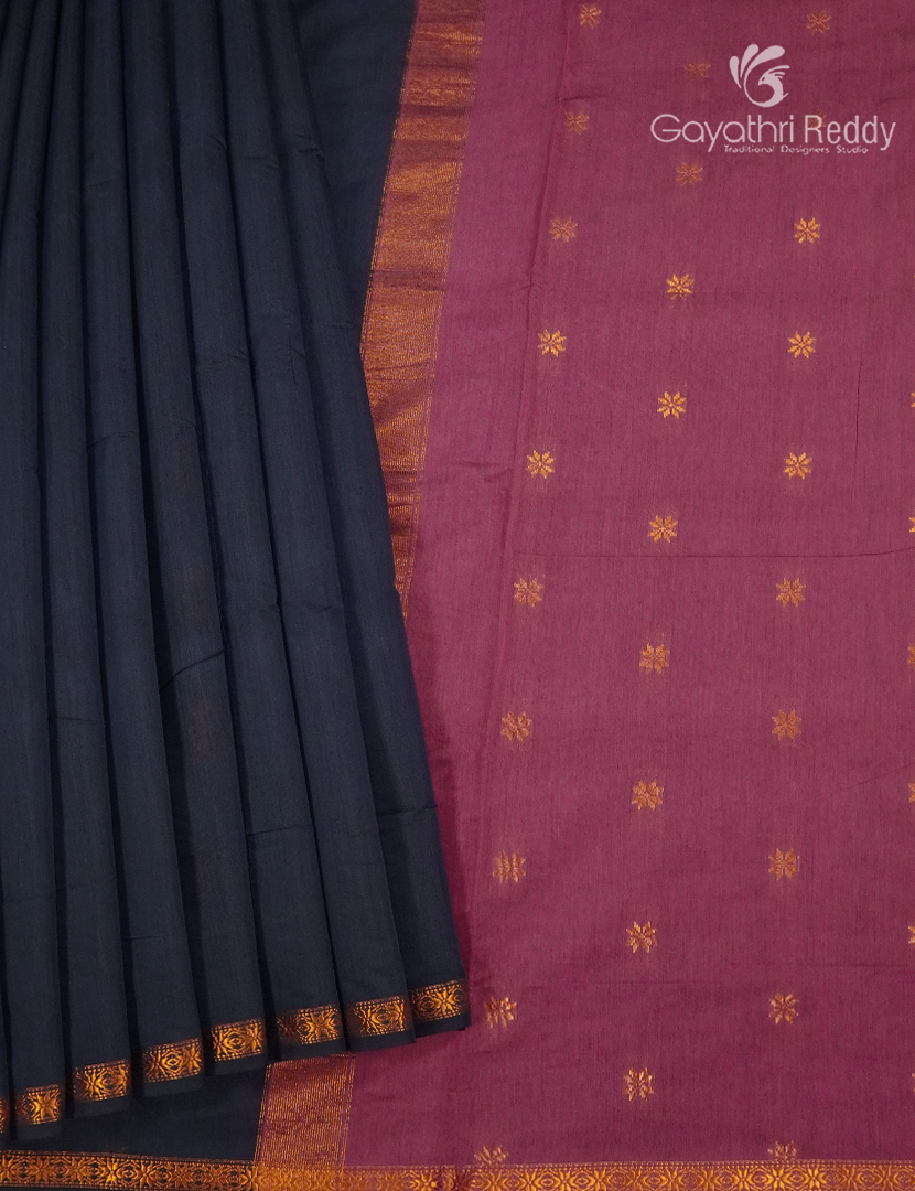 Sico Saree in Navy Blue and Rose Pink
