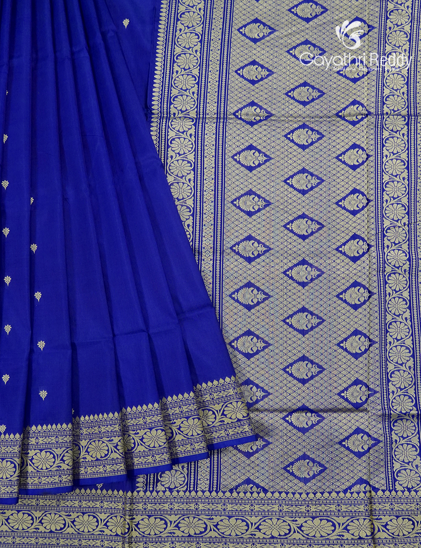 Pure Banaras Katan Silk Saree in Deep Blue
