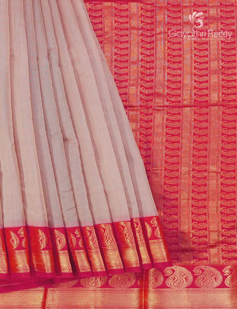 Pure Kanchi Sico Saree in Powder Pink and Rani Pink