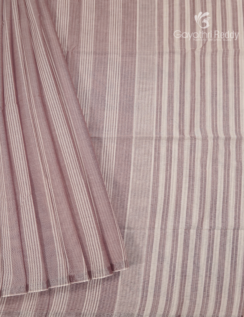 Pure Kanchi Cotton Saree in Cream and Pastel Pink