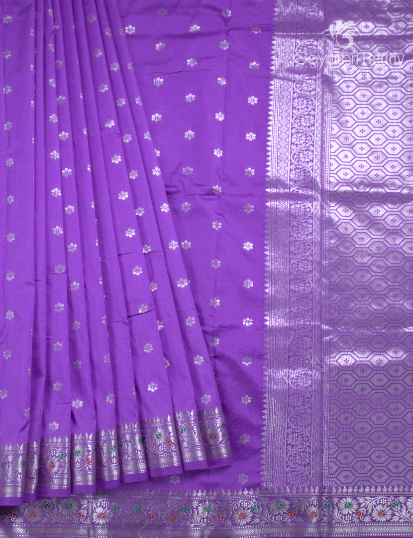 Semi Banaras Katan Silk Saree in Lavender