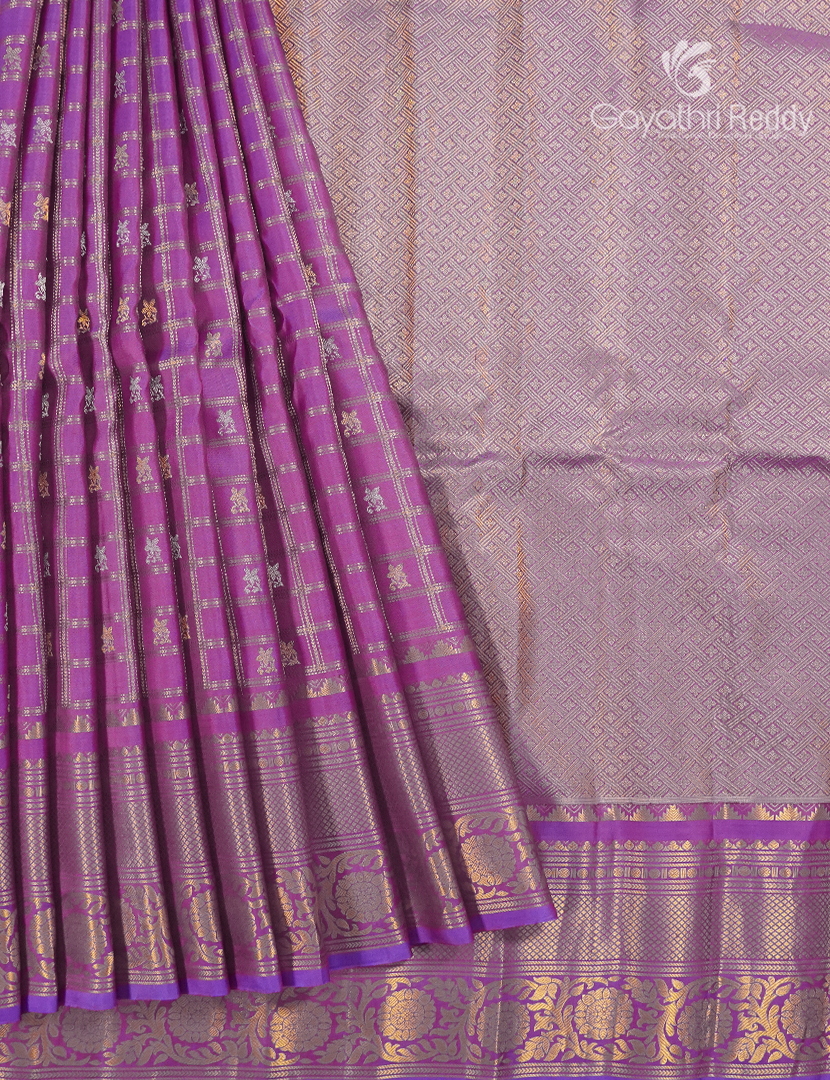Pure Gadwal Silk Saree in Lilac