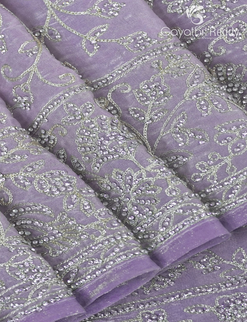 Tissue Organza Saree in Lavender