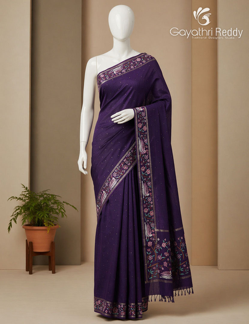 KHADI SILK WORK SAREE-KSW6