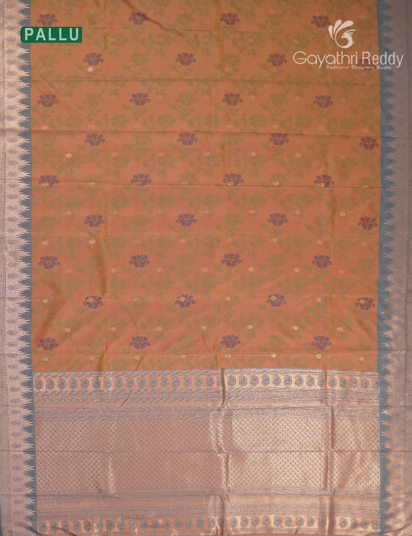Semi Kanchipuram Art Silk Saree in Deep Mustard