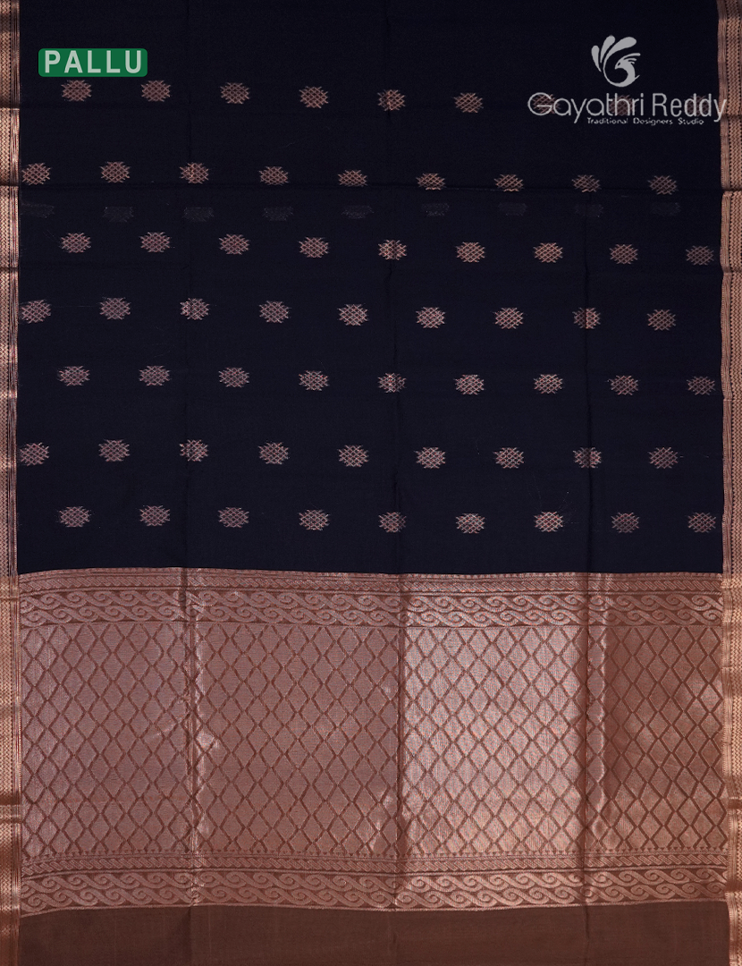 Kanchipuram Sico Saree in Black and Brown