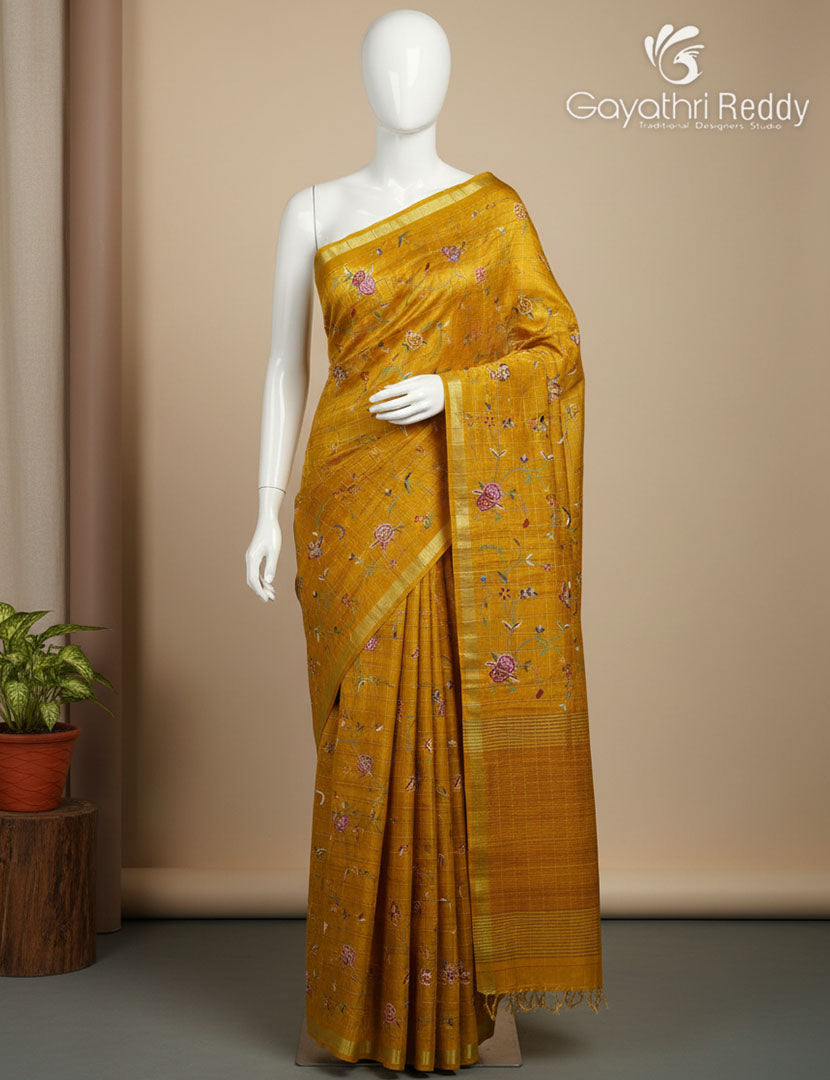 KHADI SILK WORK SAREE-KSW7