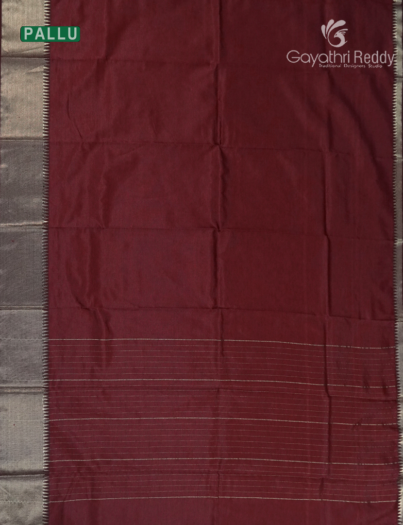 Mangalagiri Pattu Saree in Maroon