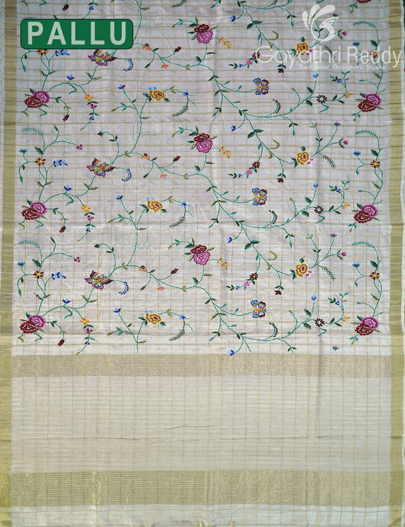 KHADI SILK WORK SAREE-KSW9