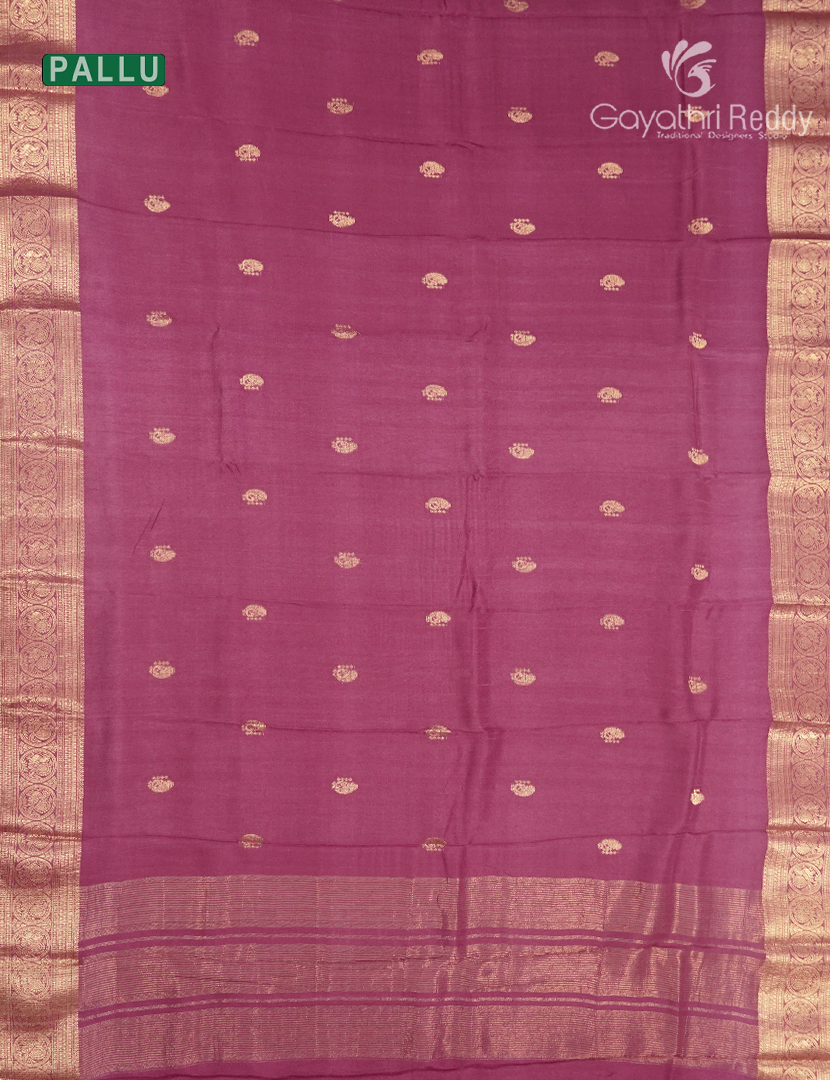 Semi Mysore Crepe Saree in Ruby Pink