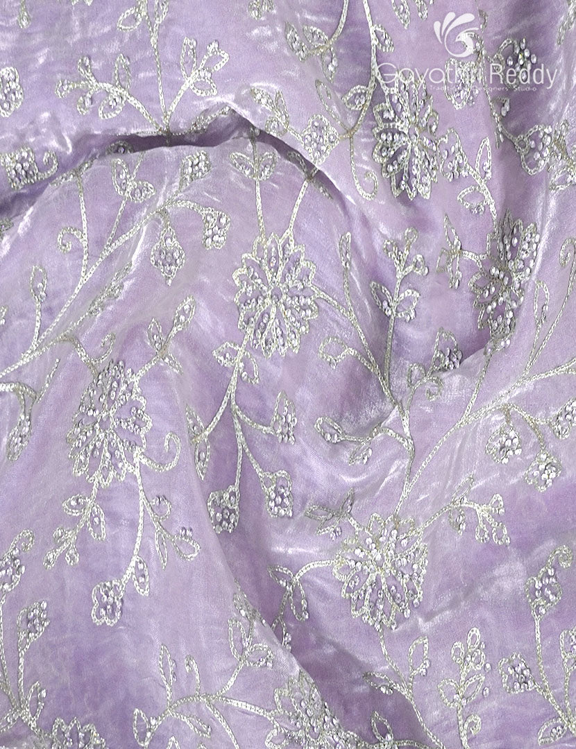 Tissue Organza Saree in Lavender