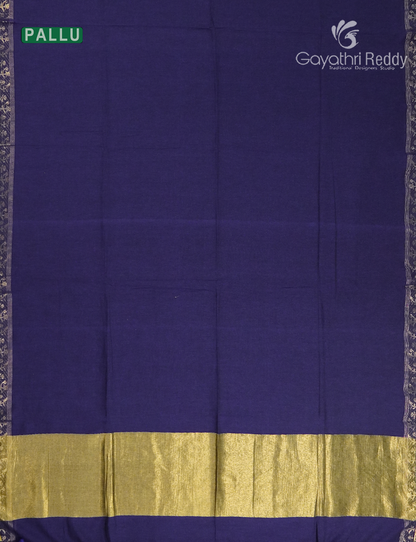 Jamdani Cotton Saree in Deep Blue