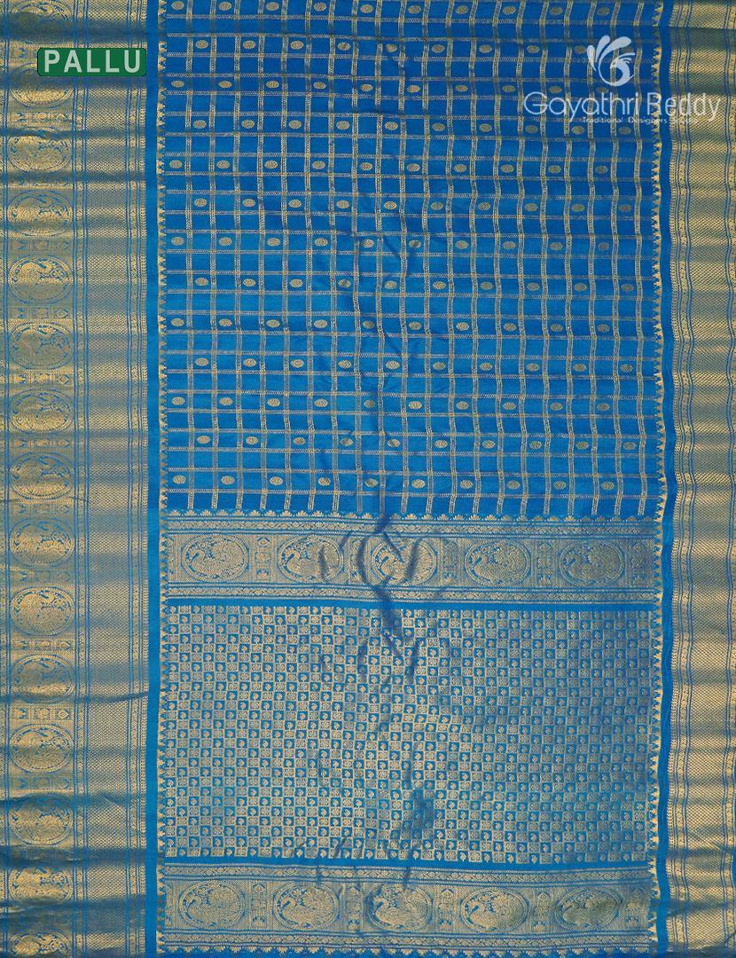 Pure Gadwal Silk Saree in Cobalt Blue