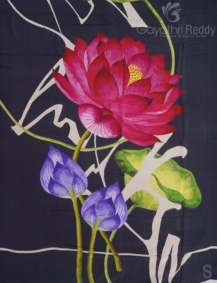 PURE CRAPE PRINTED SAREE-PCP11