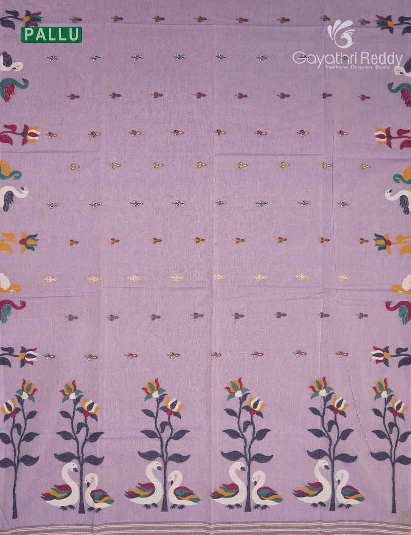 Jamdani Cotton Saree in Lavender