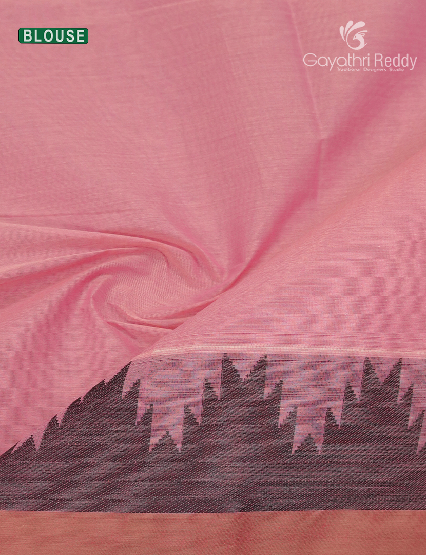 Pure Kanchi Cotton Saree in Baby Pink