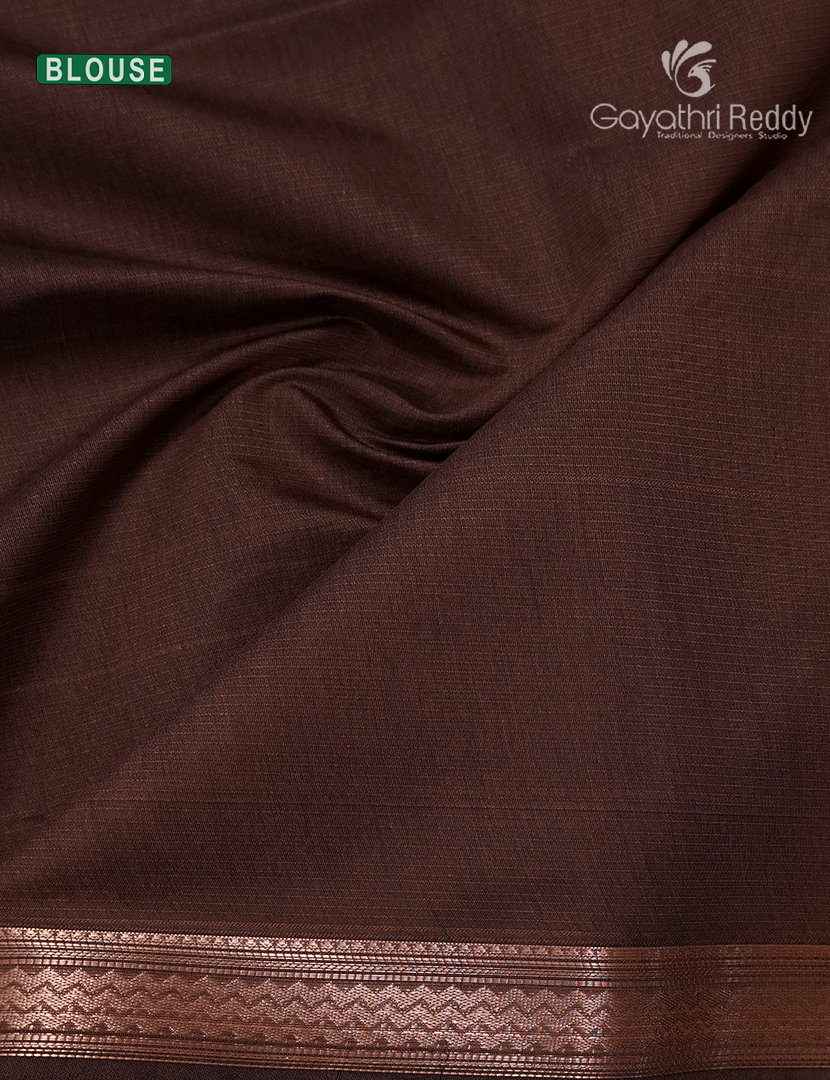 Kanchipuram Sico Saree in Black and Brown