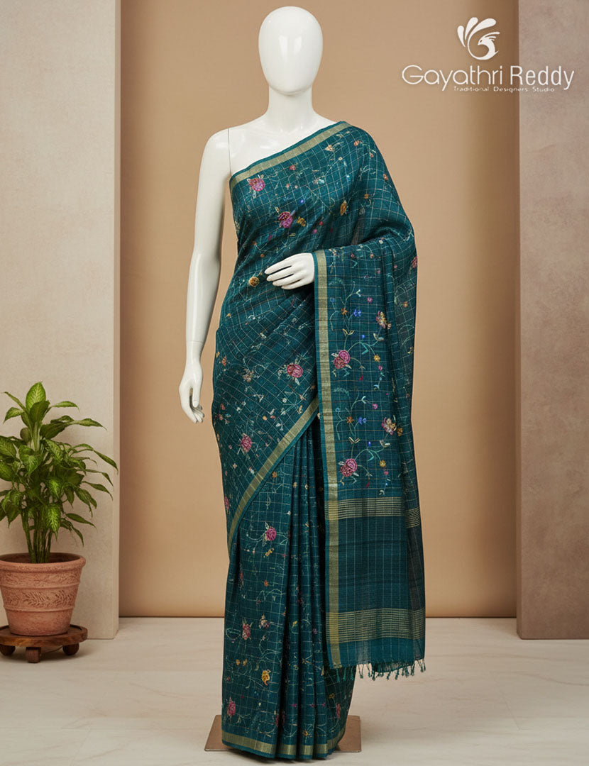 KHADI SILK WORK SAREE-KSW8