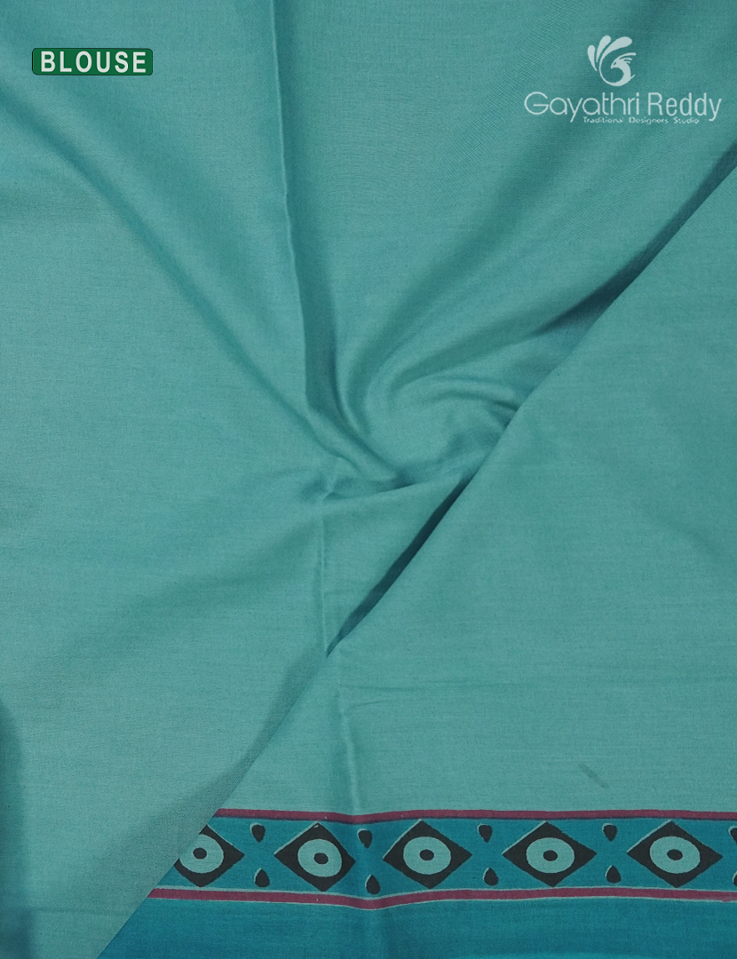 Premium Quality Cotton Kota Saree in Teal Blue