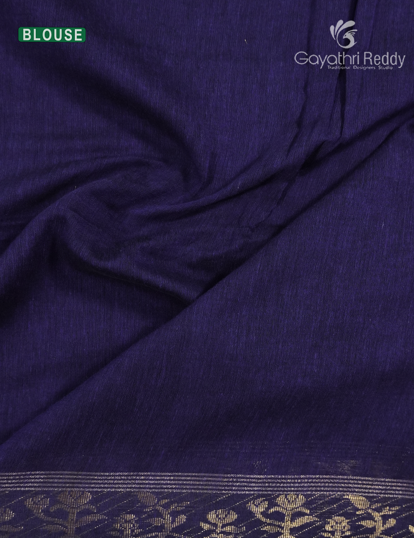 Jamdani Cotton Saree in Deep Blue
