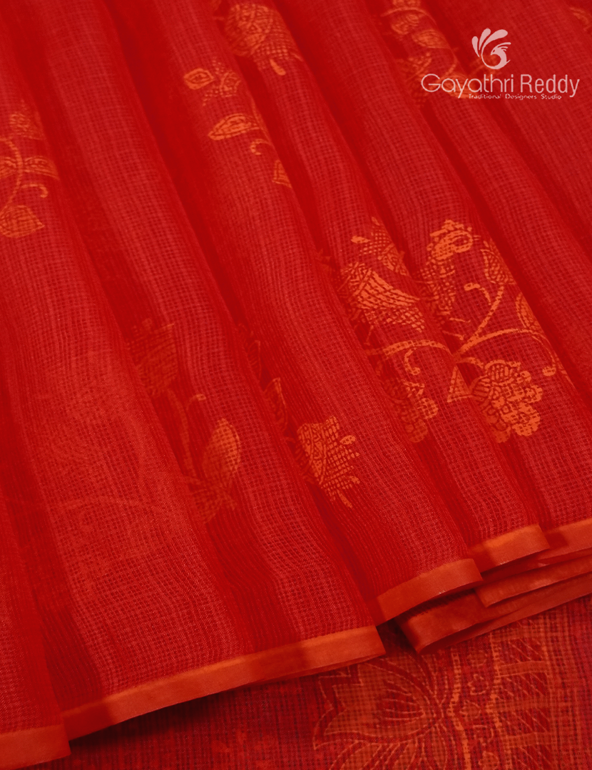 Kota Printed Saree in Red