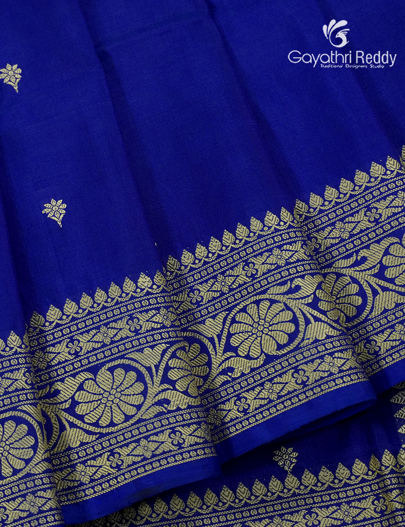 Pure Banaras Katan Silk Saree in Deep Blue