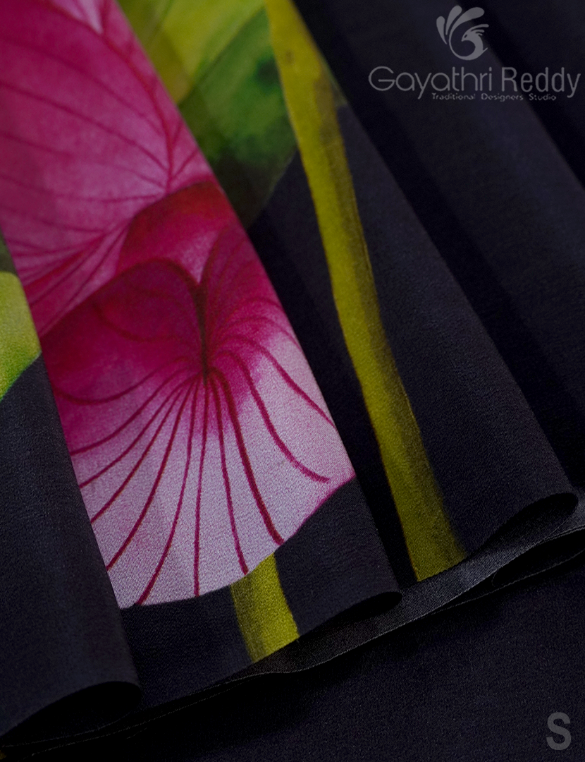PURE CRAPE PRINTED SAREE-PCP11