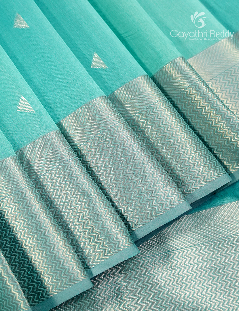 Pure Chanderi Sico Saree in Pastel Blue