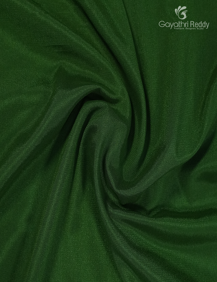 Semi Mysore Crepe Saree in Rani Pink and Bottle Green