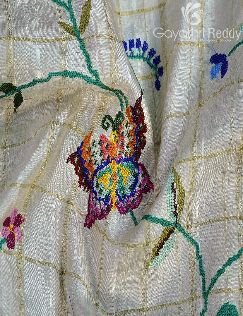 KHADI SILK WORK SAREE-KSW9