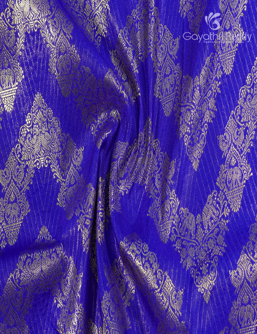 Semi Kanchipuram Silk Saree in Deep Purple