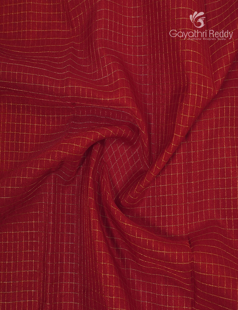 Semi Mysore Crepe Saree in Bridal Red and Brown