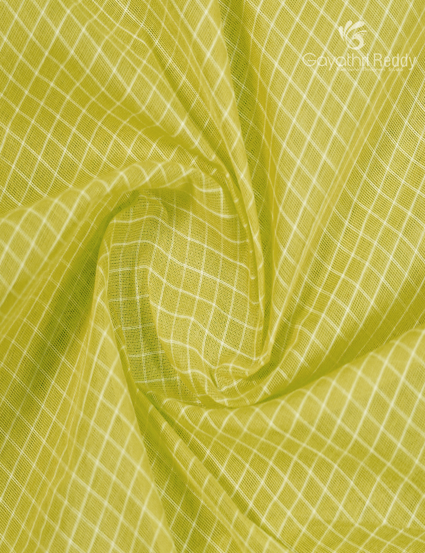 Pure Gadwal Cotton Saree in Neon Green and Deep Blue